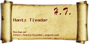 Hantz Tivadar névjegykártya